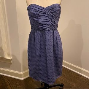 Shoshanna swiss dot purple sweetheart strapless dress size 6